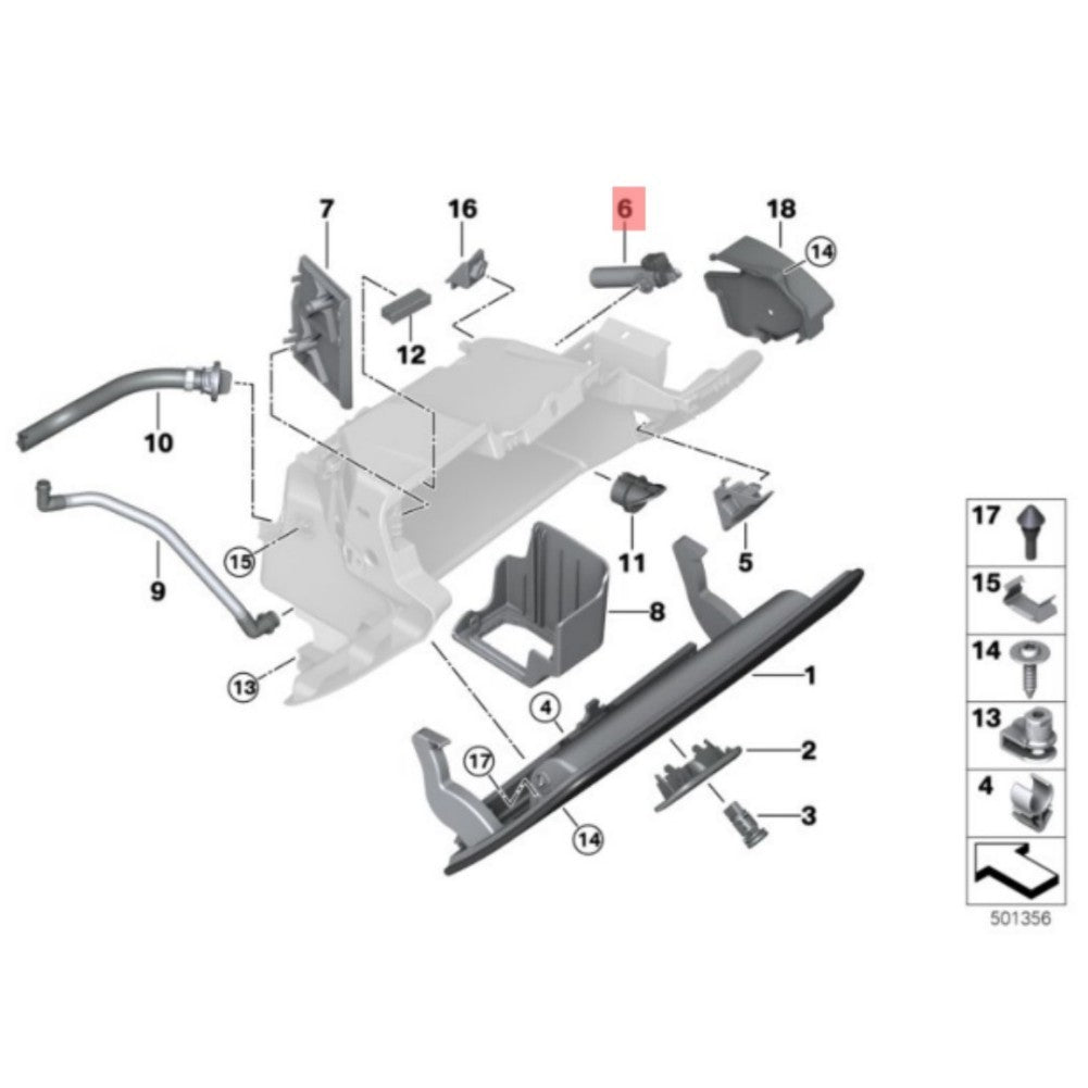 Glove Box Damper for BMW 530i G30 17-23