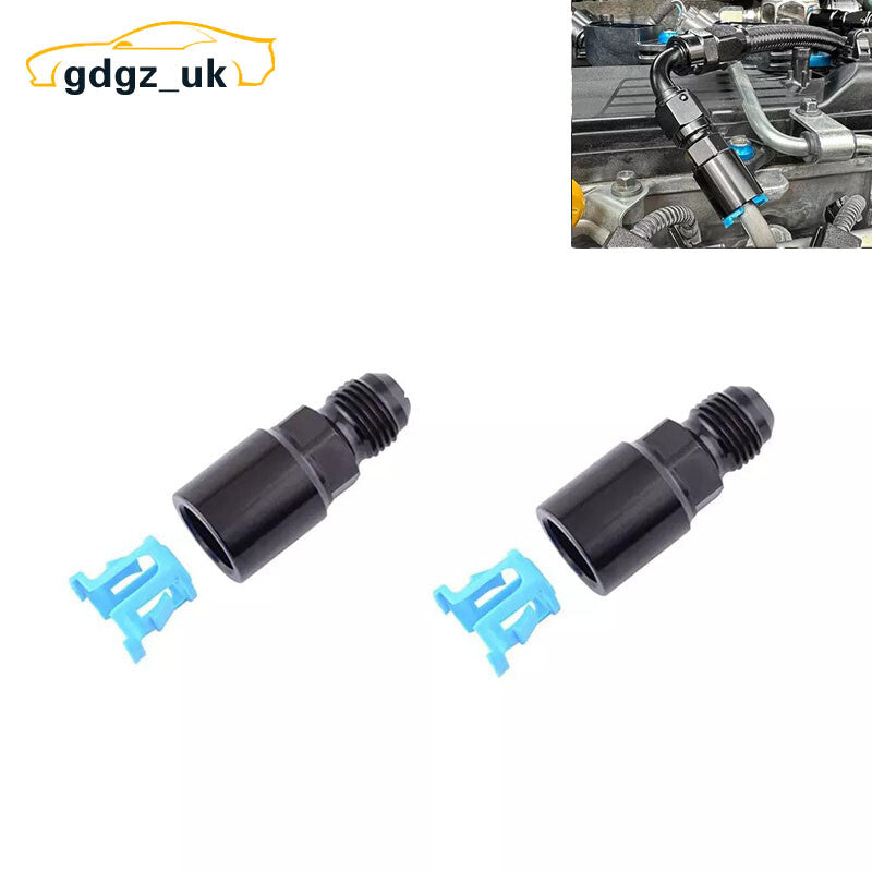 2pc 6AN Male Flare To 5/16 SAE Quick-Disconnect Female Push-On EFI Fuel Fitting