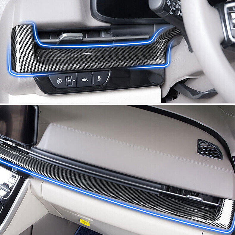 for Kia Carnival 22-23 Carbon Fiber Center Console Dashboard Trim Strip Cover 3x