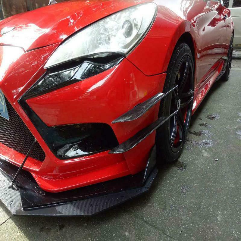 4pcs Carbon Fbiber Car Front Bumper Fins Body Spoiler Canards Refit Lip Splitter