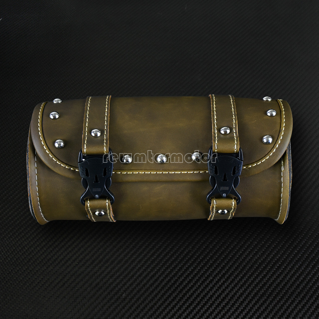 PU Leather Tool Bag Handlebar Saddlebag Roll Barrel Motorcycle Fit for Harley
