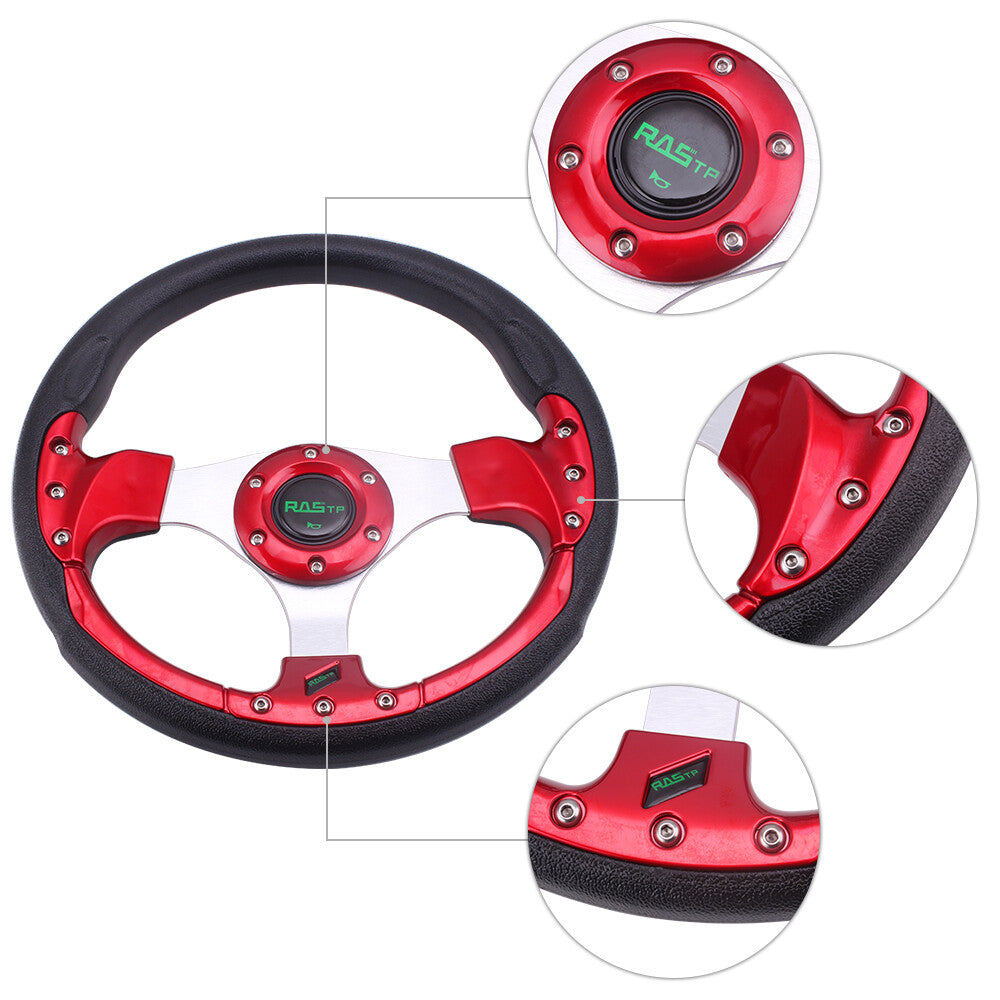 13 320mm Universal Drifting Racing Sport Lightweight Steering Wheel Red US