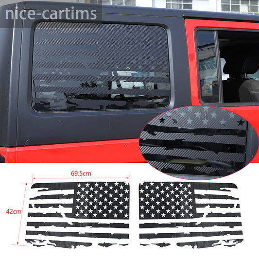 for Jeep for Wrangler JK 11-17Carbn Fiber Rear Triangular Window Glass Sticker Cover
