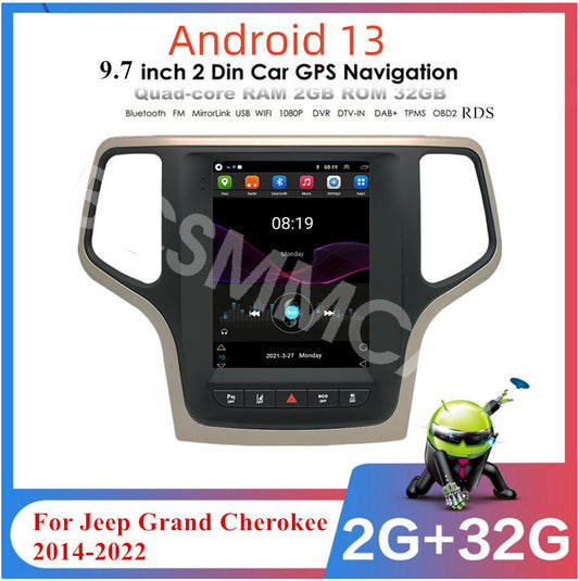 Car GPS Nav Radio Stereo Fit for Jeep Grand Cherokee 2014-2022 For Apple Carplay