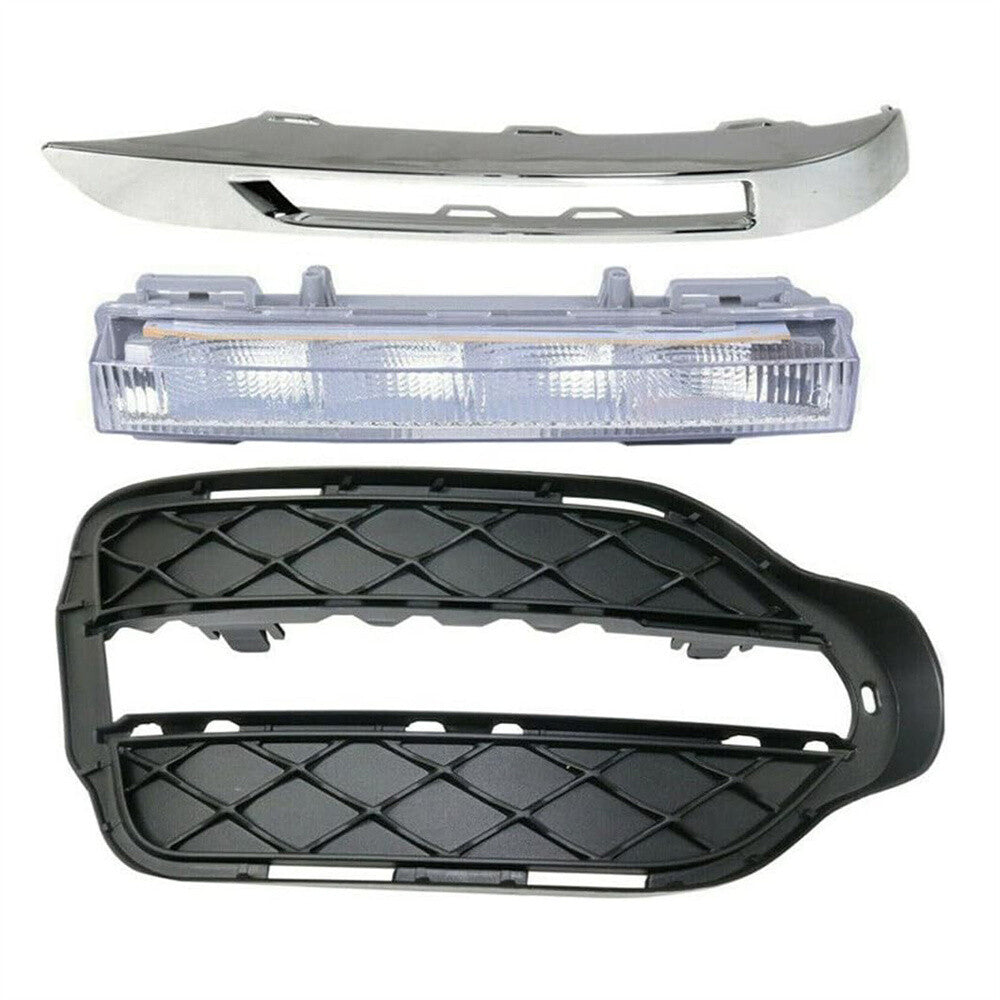 3Pcs Right Front Fog Light w/ Bezel Trim for Mercedes for Benz X204 GLK350 2013-2015