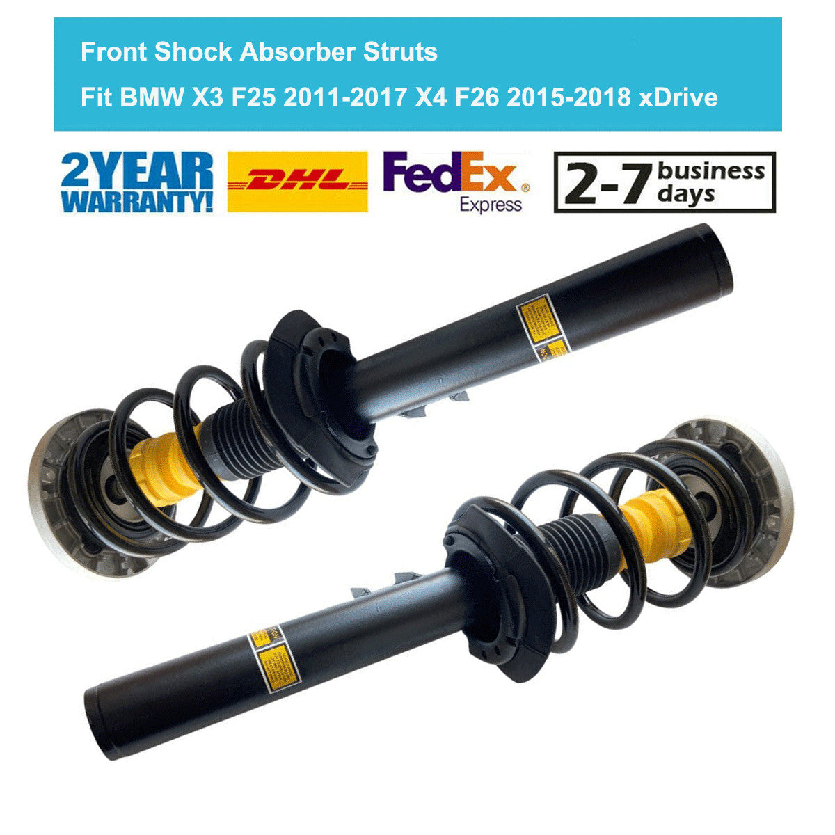 for BMW X3 F25 2011-2017 X4 F26 2015-2018 Pair Front Shock Struts Without EDC