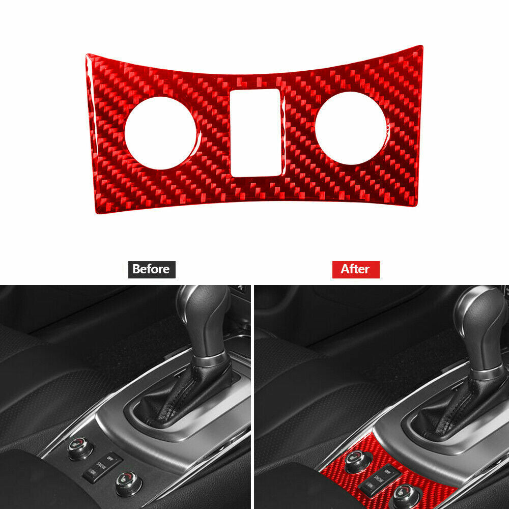 Red Carbon Fiber Below Transmission Console Type A Cover Trim for Infiniti G37