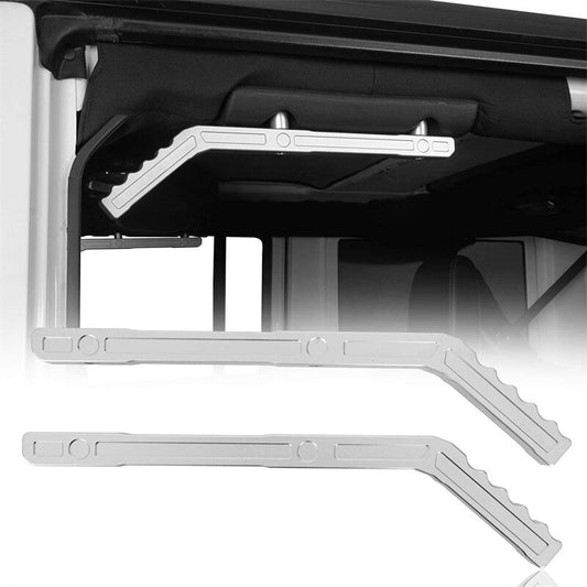 Rear Grab Handles CNC Aluminum Compatible with for Jeep for Wrangler JK 07-18 Silver