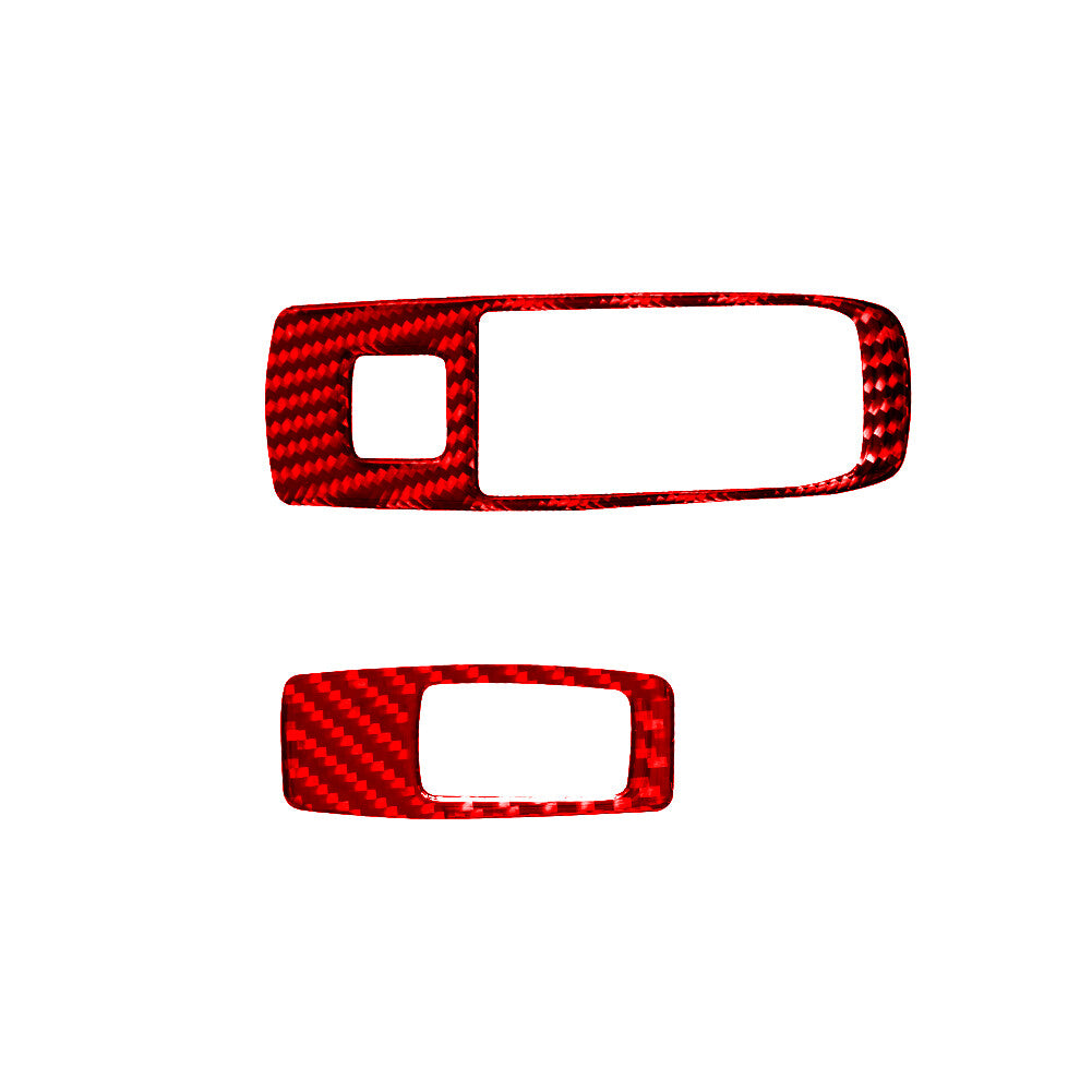 2X Red Carbon Fiber Front Door Control Frame Cover Trim for Ford Ranger 2019-22