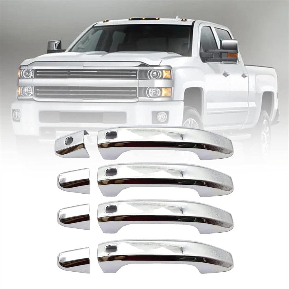 4 Sets Chrome Door Handle Cover w/ for Smart for GMC for Sierra 1500 2500/3500HD 2020-21