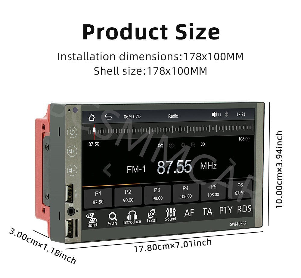 For Apple CarPlay Touch Screen Car Stereo Radio Bluetooth Multimedia Player Cam