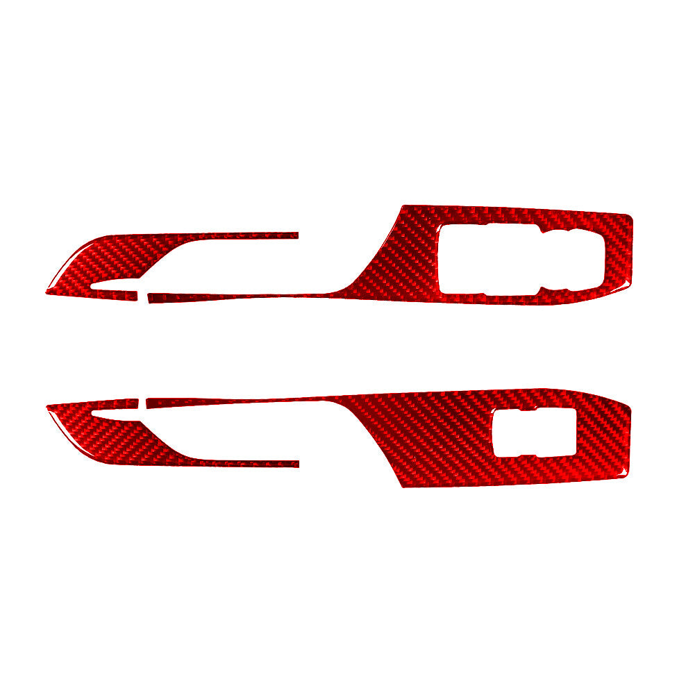 Carbon Fiber Window Lift Panel Switch Cover Trim for Chevrolet Camaro 16-18 Red