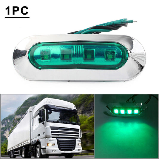 For Car Truck Trailer Pickup 12V 24V 4 LED Side Clearance Marker Green Light
