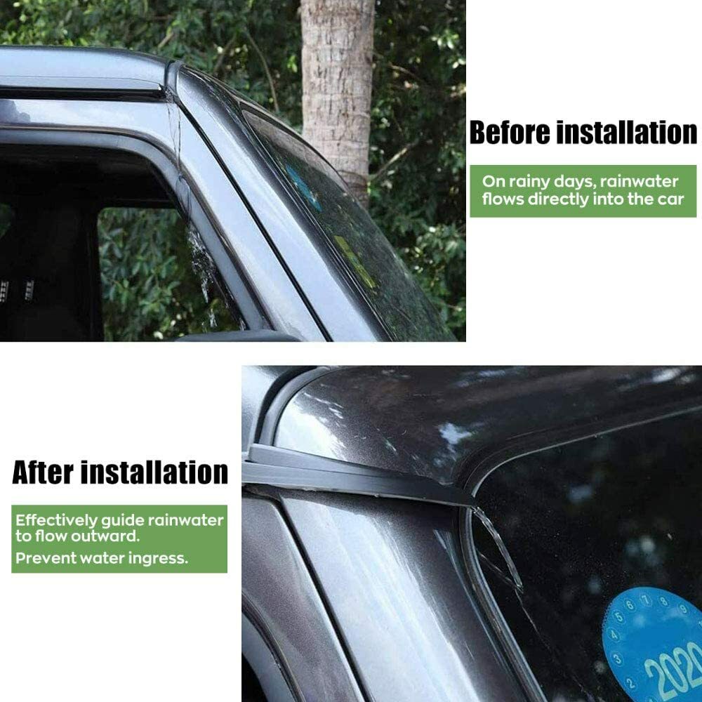 2PCS for Jeep for Wrangler JL JLU Gladiator JT Accessory Water Rain Gutter Extension