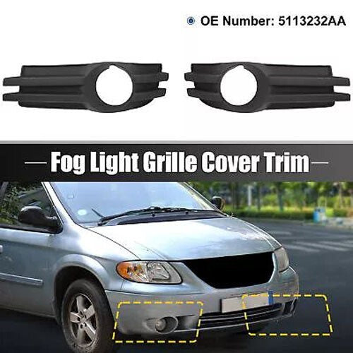 Pair 5113232AA Front Right Fog Light Grille Cover for Dodge Grand Caravan 08-10