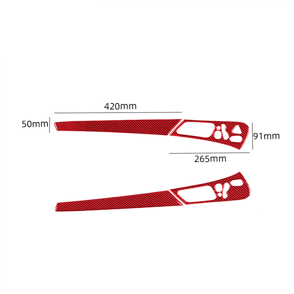 Red Carbon Fiber Inner Front Door Handle Panel Cover for Benz C Class W203 05-07