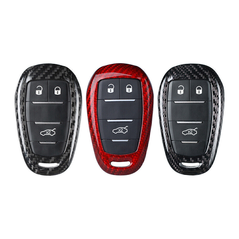 Black Carbon Fiber Keyless Fob for Smart Key Cover Fit for Alfa Romeo Giulia for Stelvio