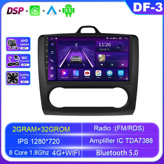 Android Car Radio for Ford Focus 2004-2011 Carplay GPS Multimedia Video Player