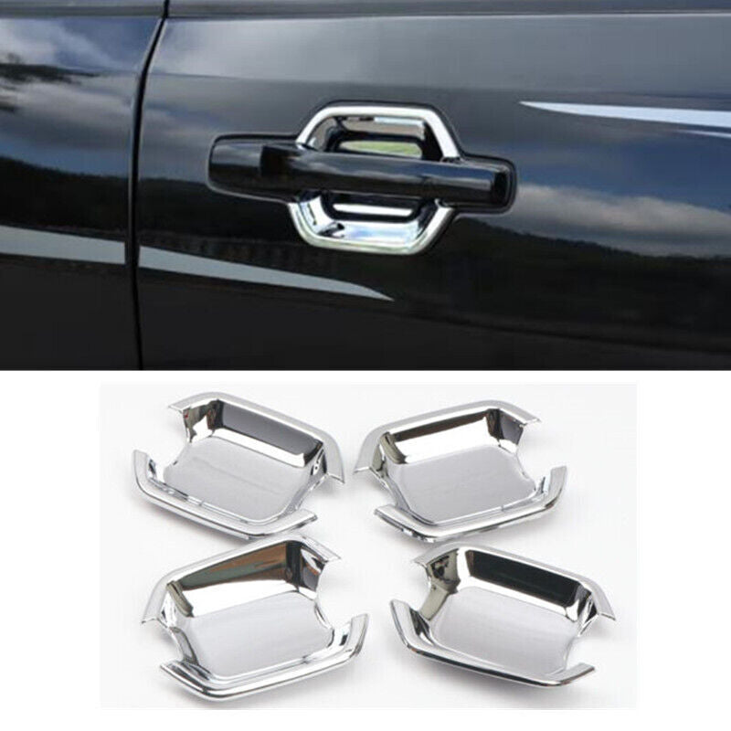 Chrome 4CPS Door Handle Bowl Cover Trim for Mitsubishi Montero Pajero 2009-2021