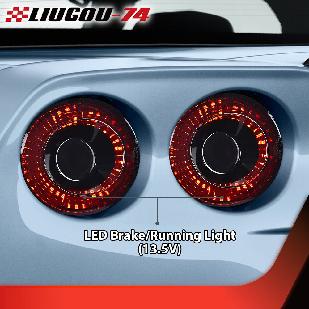 4-piece LED brake light and taillight set suitable for 2005-2013 for Chevrolet for Corvette C6 smoke/red