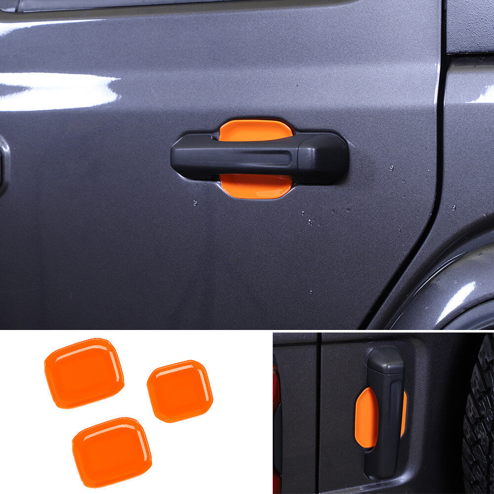 Orange ABS Tailgate  Door Handle Bowl Cover for Jeep for Wrangler JL 2-Door 2018-22