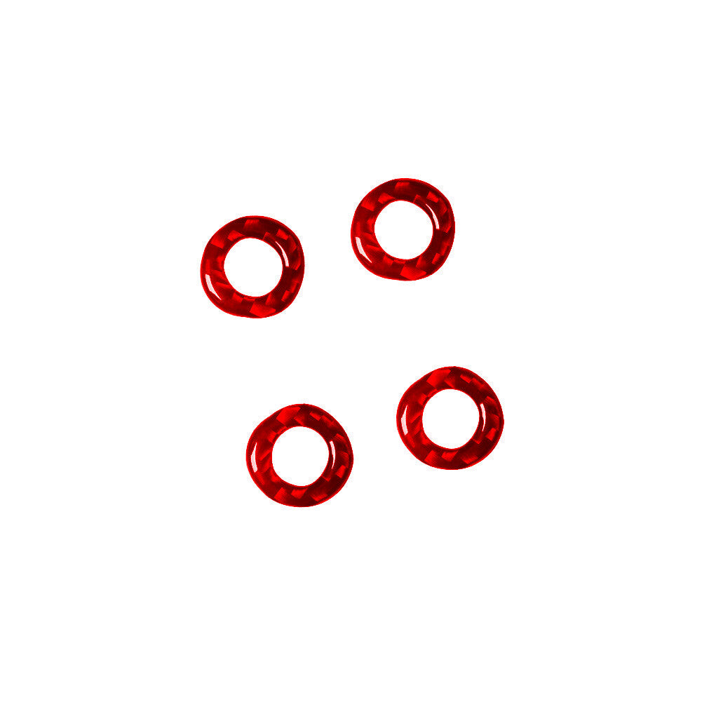 4Pcs Red Door Latch Trim Ring Cover Carbon Fiber for Mercedes R-Class 2009-2012