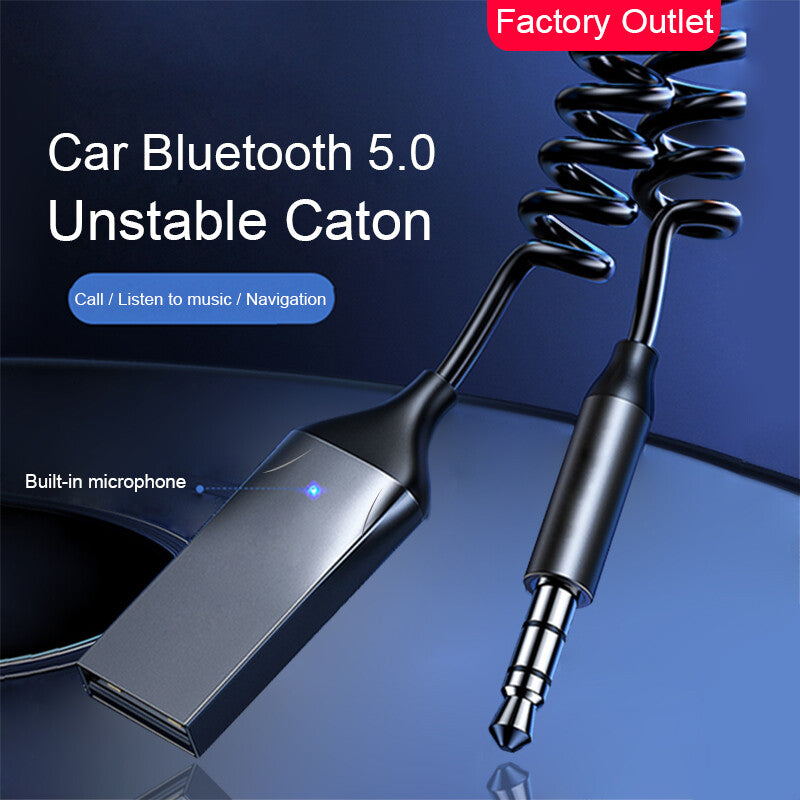 Car Bluetooth 5.0 Audio Cable 3.5mm Adapter Handsfree Receiver Accessories Trim