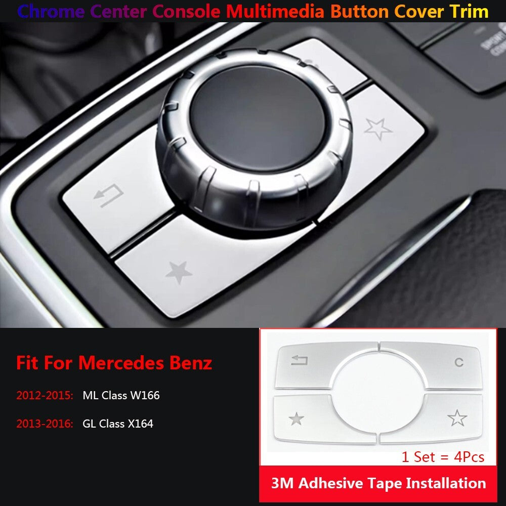 4x for Mercedes-Benz ML GL W166 X164 Center Console Multimedia Switch Cover Trim