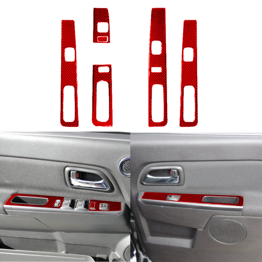 Red Carbon Fiber (4DR) Door Control Cover For Colorado 2004-2012/ for Canyon 2005-12