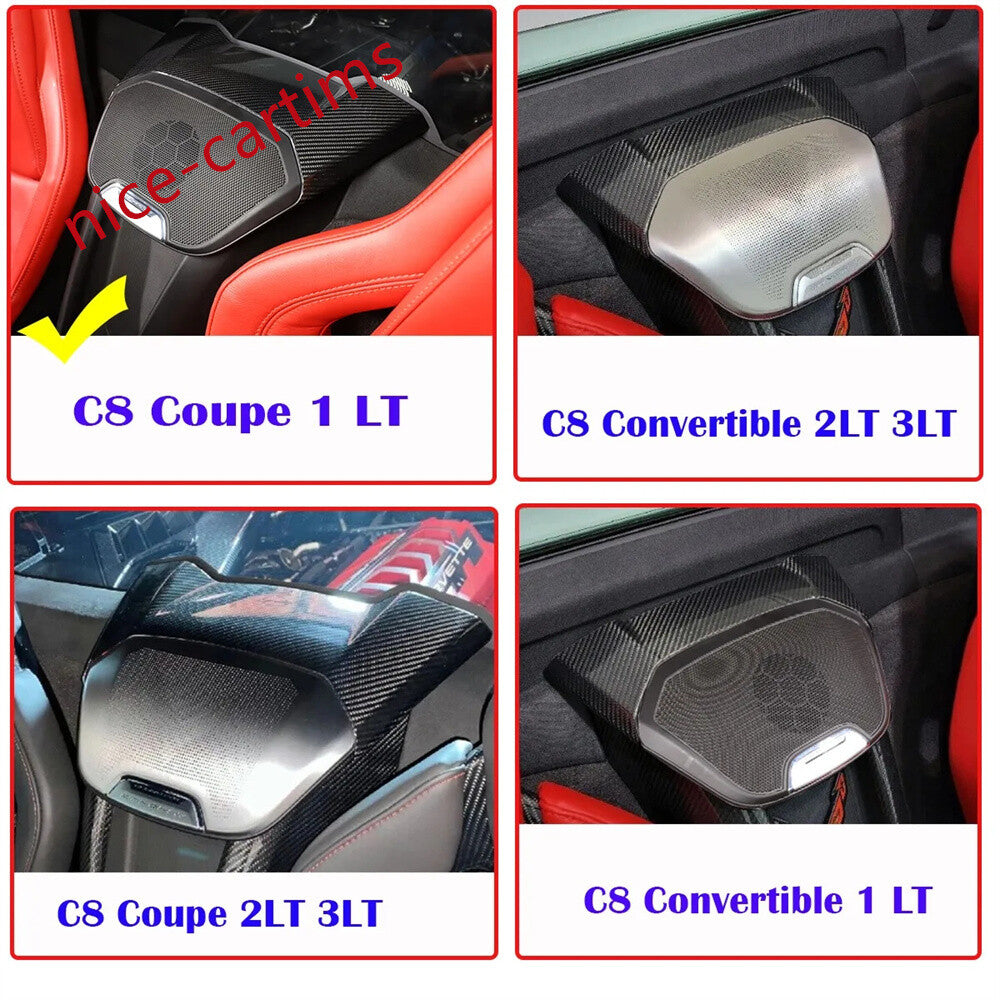 Matte Carbon Fiber Rear Speaker Upper Panel Trim for Corvette C8 2020-2024 Coupe