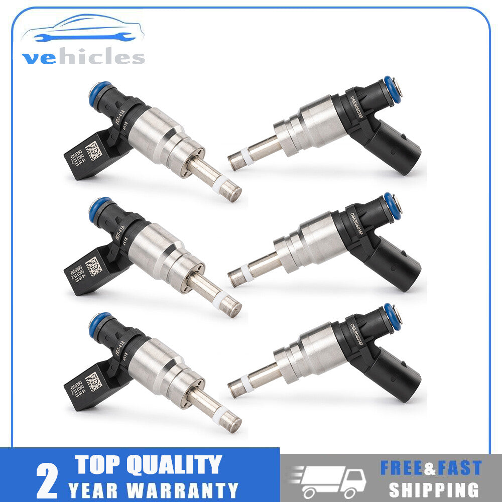6-piece fuel injector (079906036C 06E906036E) suitable for 2008-2011 for Audi A4, A5, A6, Q5 3.2L V6 engines.