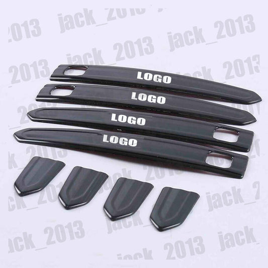 Black steel for Smart Key Car Door Handle Covers Trims for Cadillac XT4 2018-2023