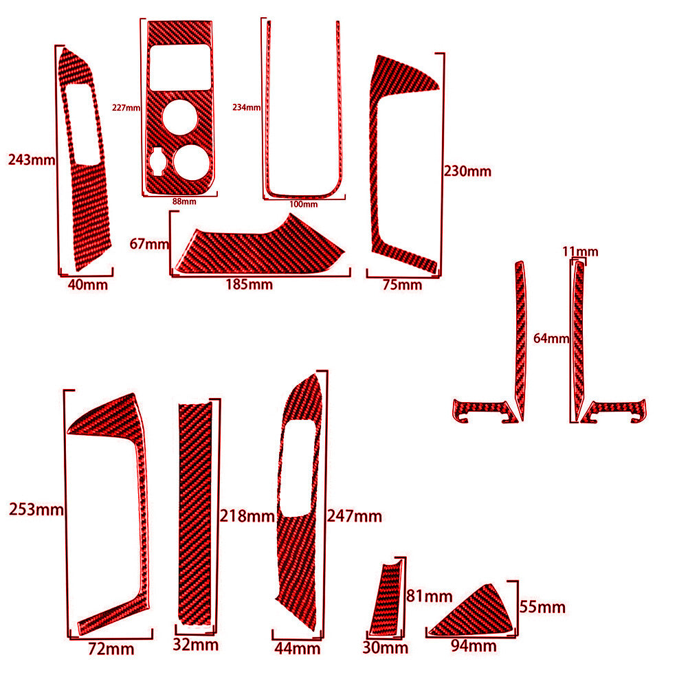 Red Carbon Fiber Side Air Vent Cover Trim For Silverado for GMC for SIERRA 2014-2018 -B