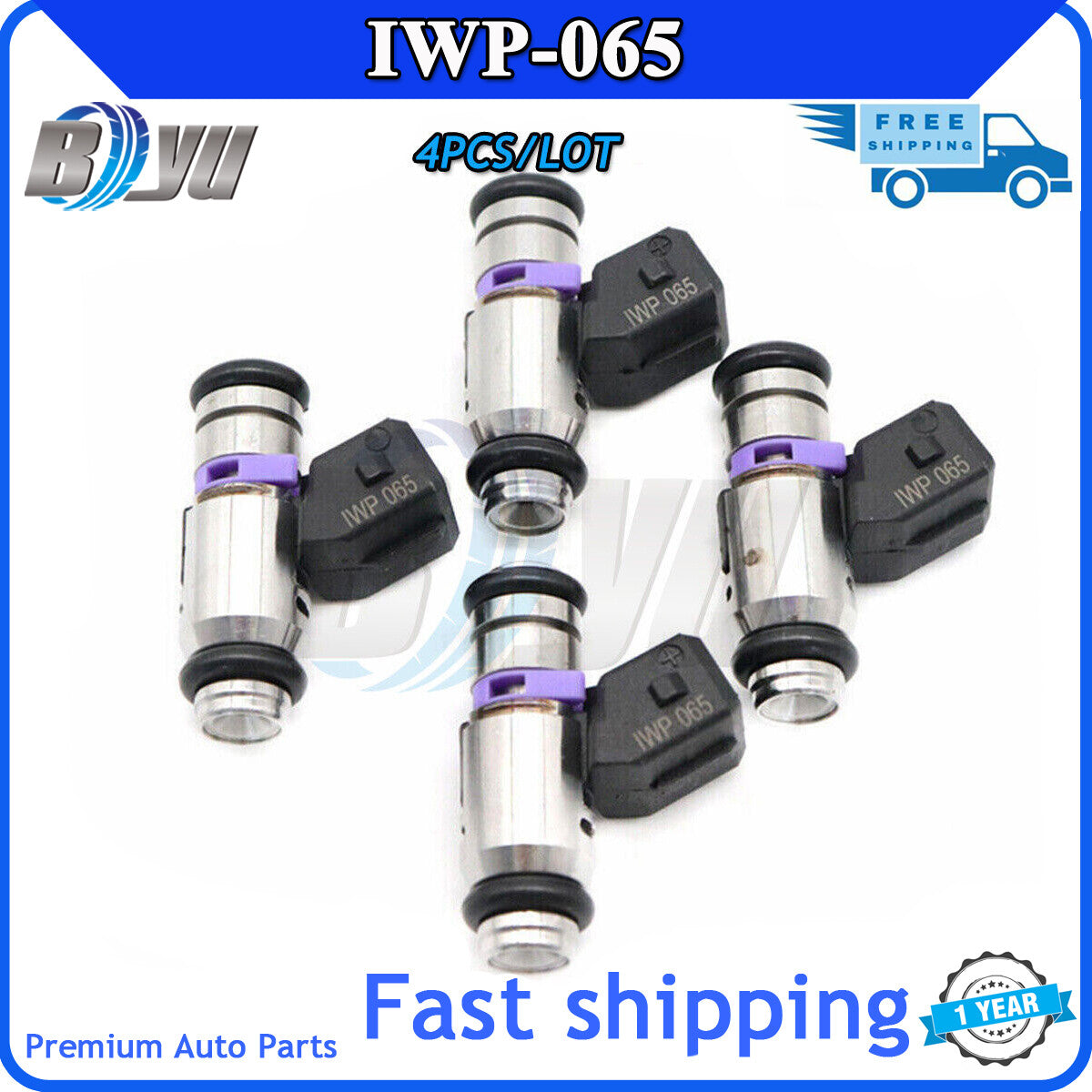 4-pack of fuel injector nozzles IWP-065 for Fiat Palio, UNO Punto, Siena Strada, and Fiorino