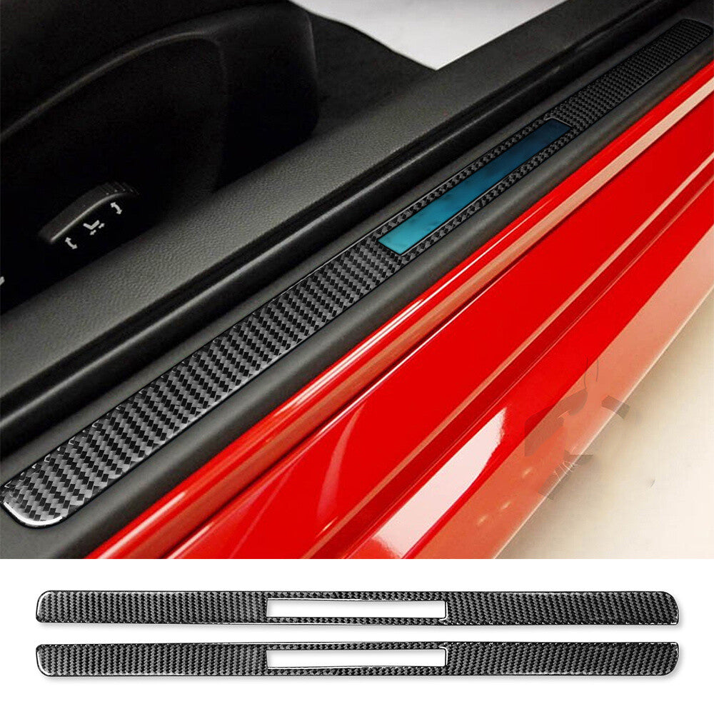 Carbon Fiber Door Sill Scuff Guard Plate Panel Trim for Infiniti G37 Sedan 07-13