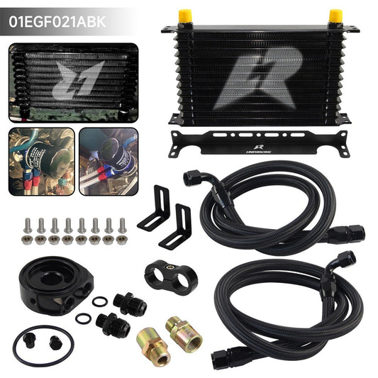 13 Row AN10 Oil cooler Trust w/Bracket+Filter Adapter Hose Kit 3/416  M201.5