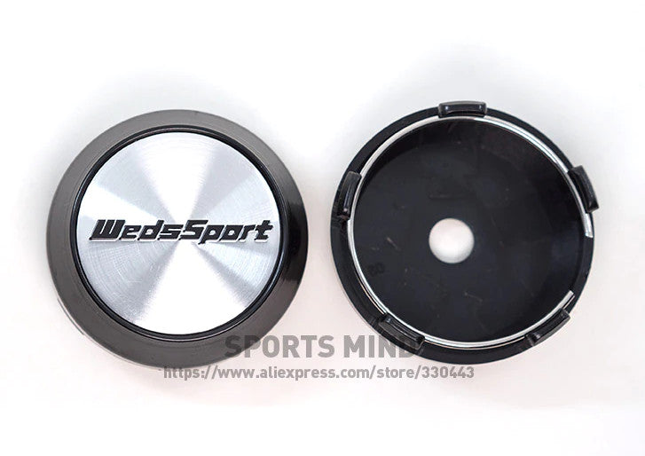 4x60mm WedsSport Silver Decal Wheel Center Cap Badge Rim Cap Hub Cap TE37