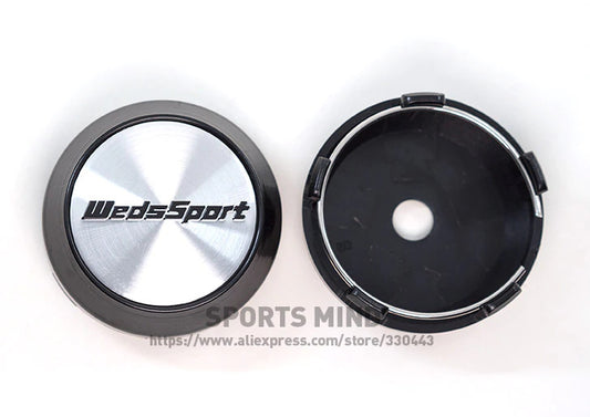 4x60mm WedsSport Silver Decal Wheel Center Cap Badge Rim Cap Hub Cap TE37