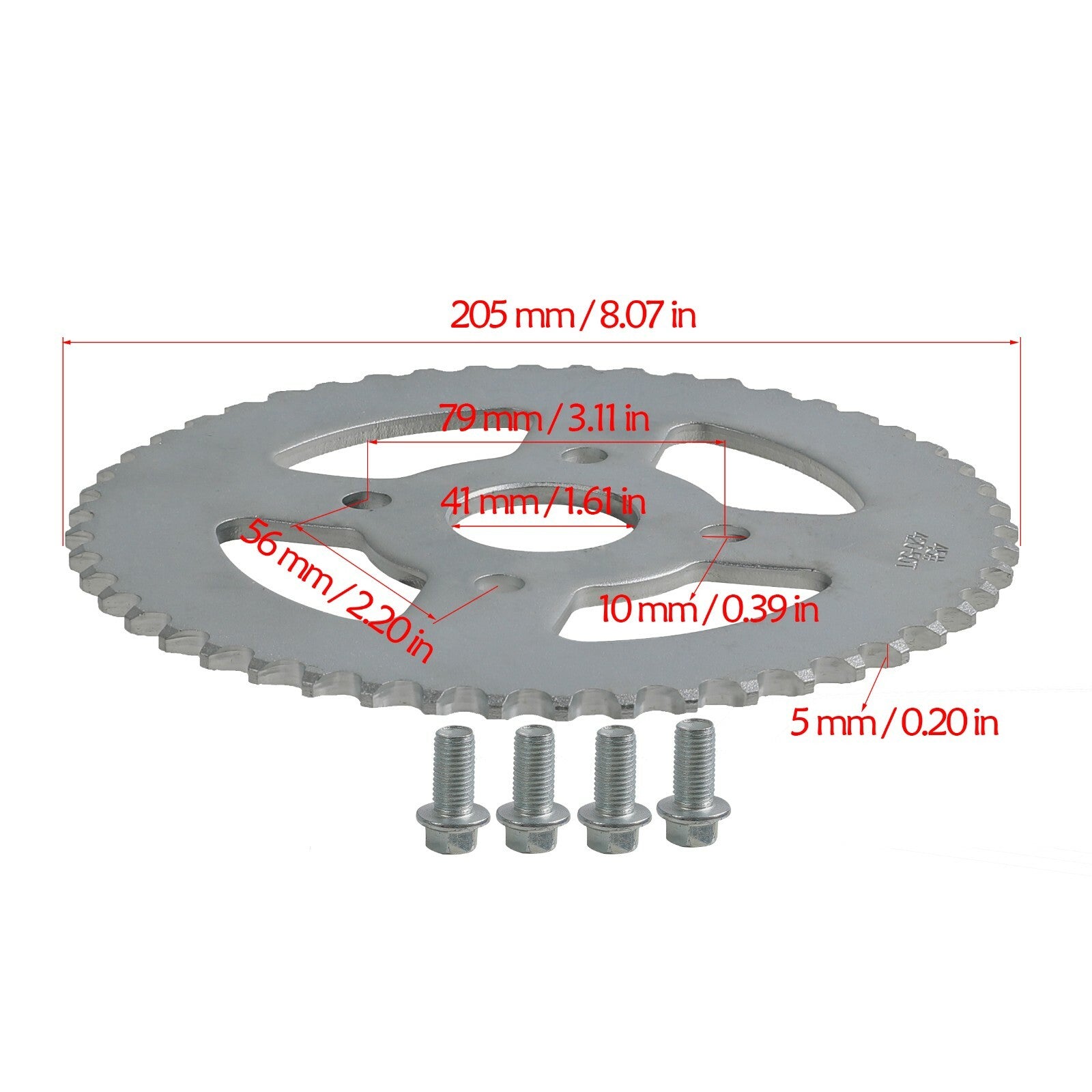 420 50T 40mm chain rear sprocket bolt kit for CT200U for mini bikes, Taodao all-terrain vehicles, off-road vehicles