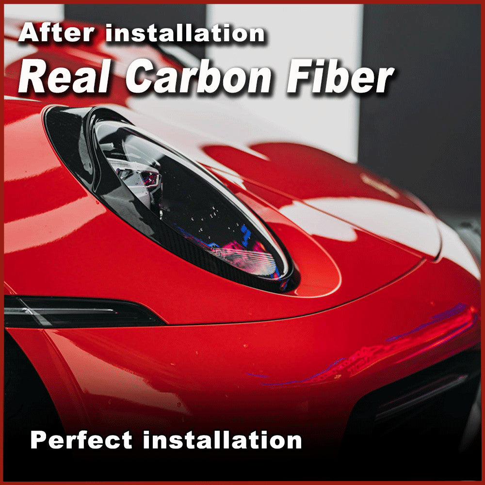 for Porsche 911 992 2019-22 REAL Carbon Fiber Headlight Eyebrows Eyelids Covers