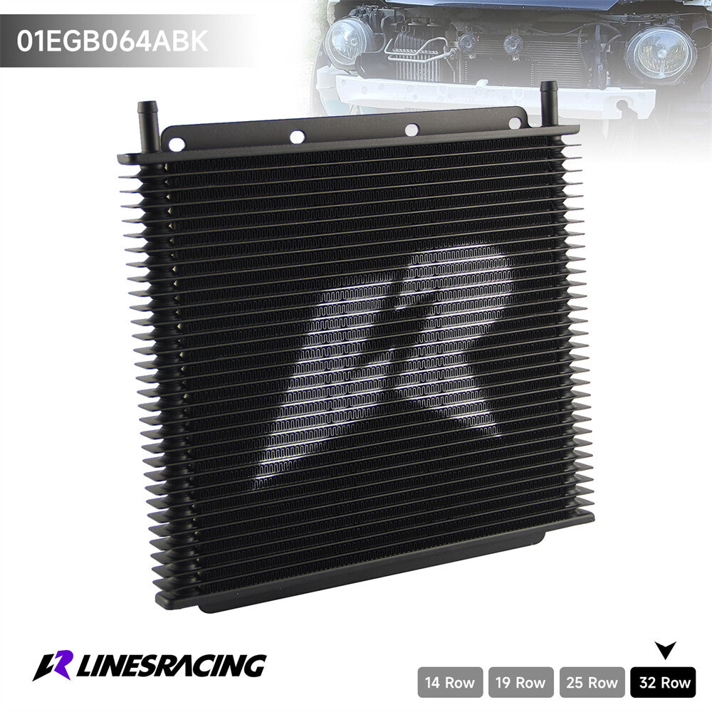 Universal 32 Row Transmission Oil Cooler 11x10x0.75 (280x254x19mm) 3/8 Barb