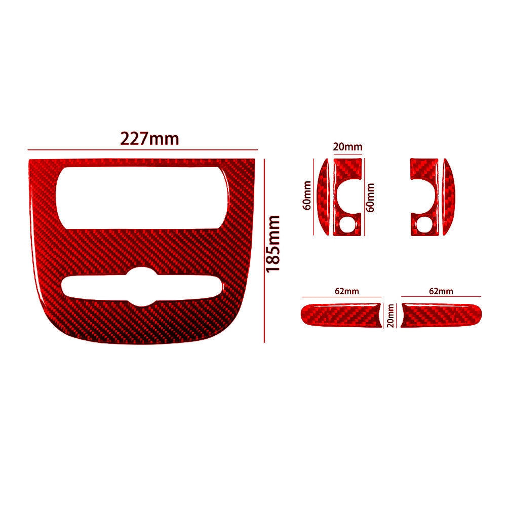 7X Red Carbon Fiber Rear Console Frame For Silverado/tahoe/ for sierra 2007-14 Type B