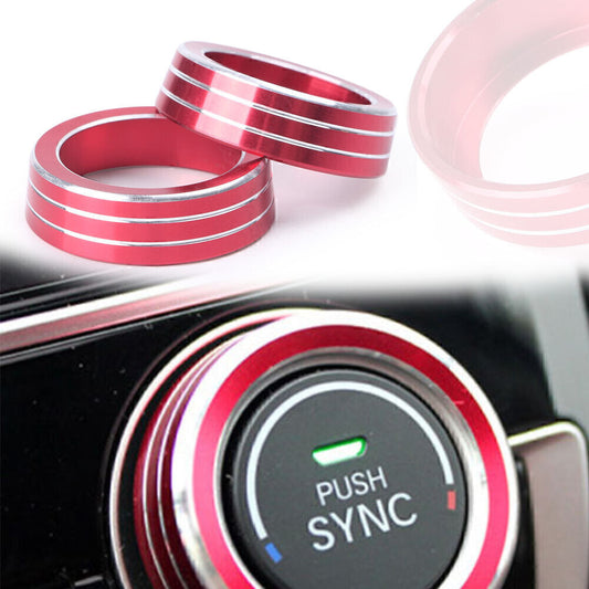 2 x Red AC Air-condition Control Switch Cover Ring For Fit for Honda for Civic 2016-2017