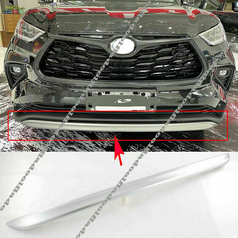 Chrome Front Bumper Bottom Lip Spoiler Strip Trim for Toyota Highlander 2020-23
