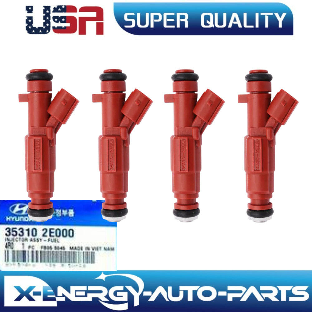 4X pcs Fuel Injector for Hyundai for Elantra Kona Soul Forte 1.8L 2.0L353102E000