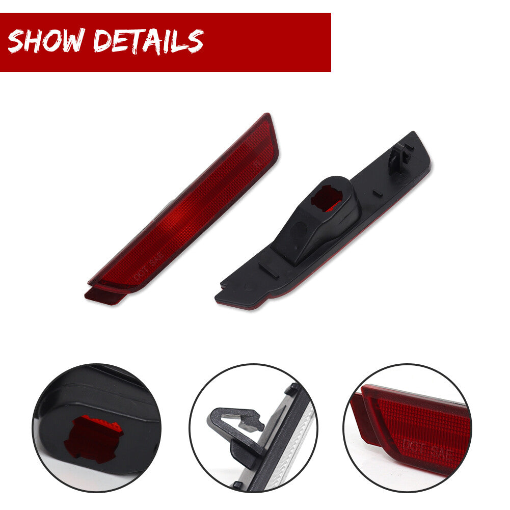 LH RH Red Lens Rear Fender Side Marker Light Housing for 2010-15 for Chevrolet Camaro