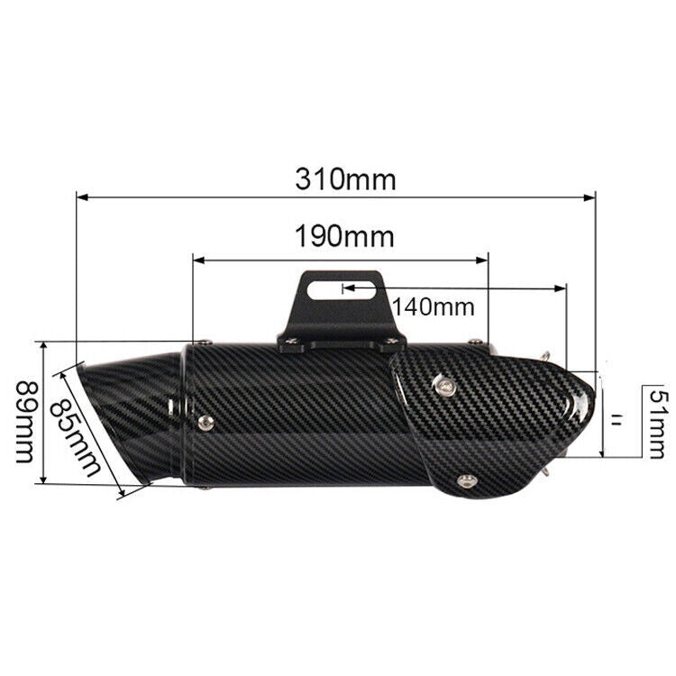 Motorcycle for Kawasaki Exhaust Muffler Pipe 51 mm Tail Tip Vent Pipe Silencer
