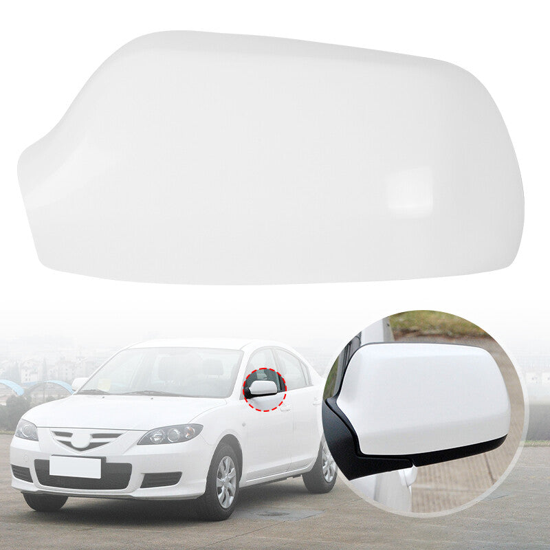 Rearview Mirror Cover Cap White Left Driver Side Fit for Mazda 6/2/3 2003-2008