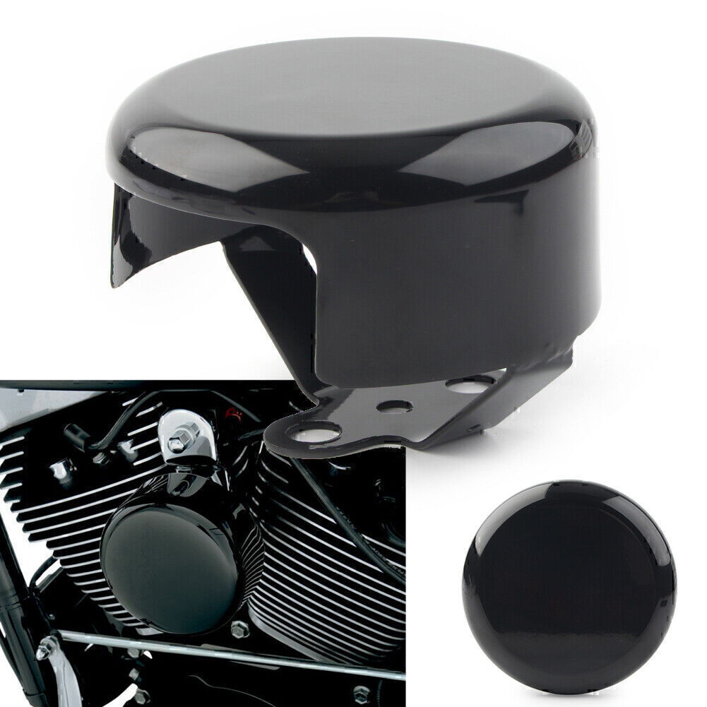 Motorcycle Smooth Horn Cover for Harley Softail FLHX FLT FLHT Dyna Bad Boy Black