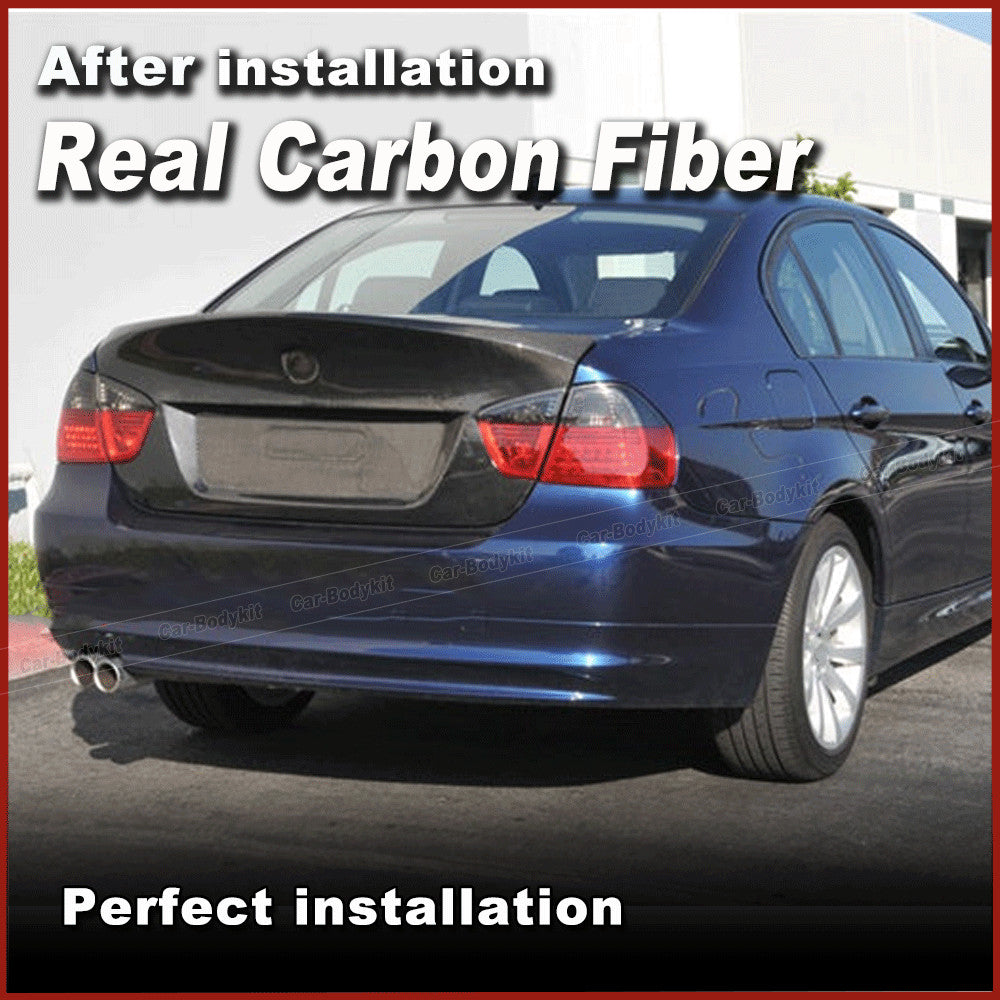 Fit for BMW E90 325i 330i 2005-08 Real Carbon Rear Bootlid Trunk Lid Cover Trim
